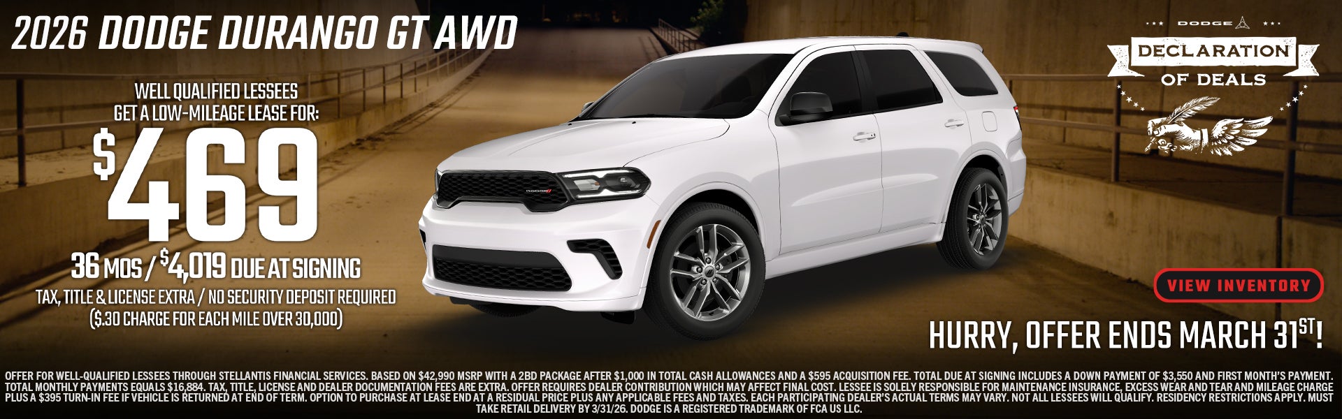 2026 DODGE DURANGO GT AWD