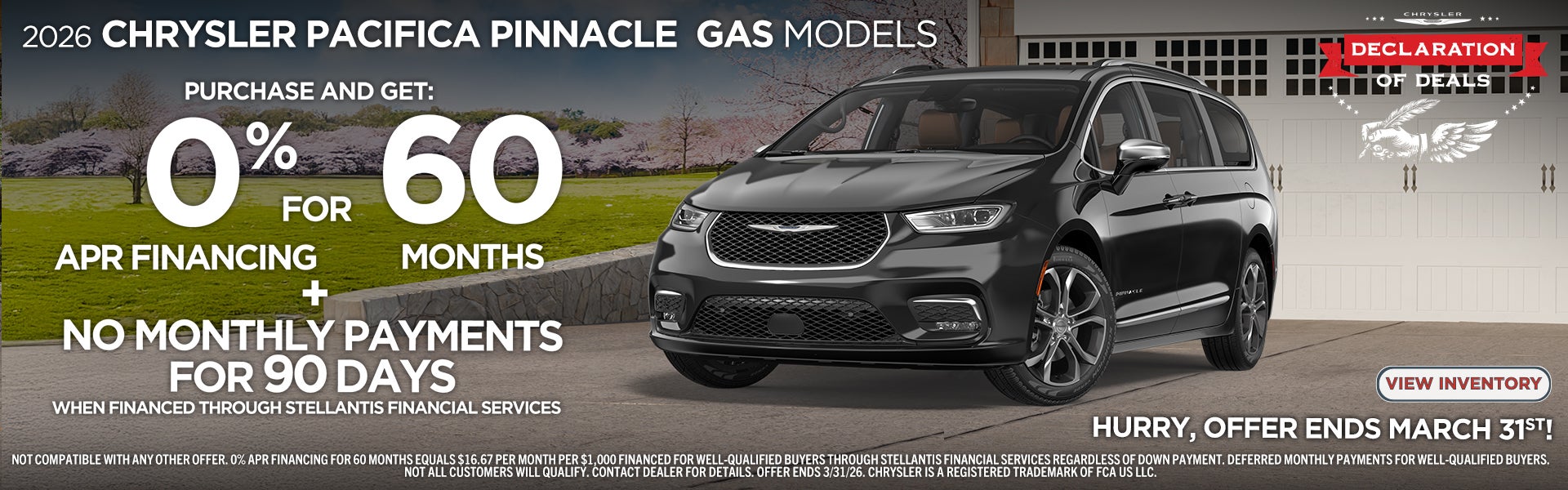 2026 CHRYSLER PACIFICA PINNACLE GAS MODELS